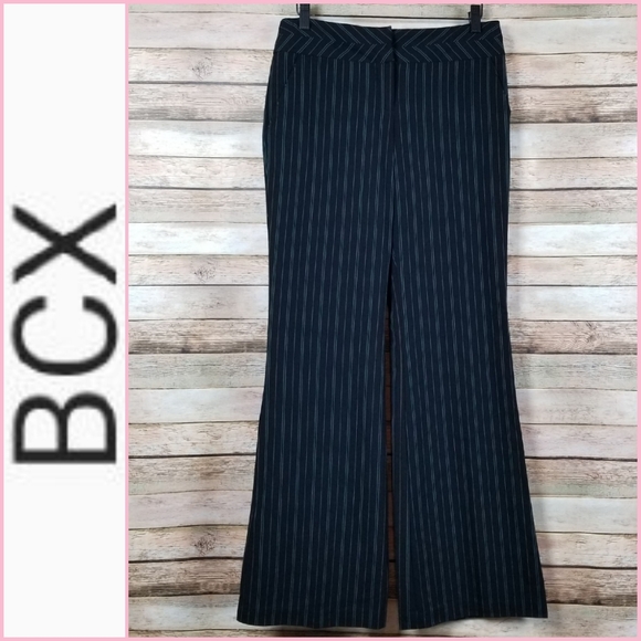 BCX Pants - BCX Pinstripe Wide Leg Trouser Pants